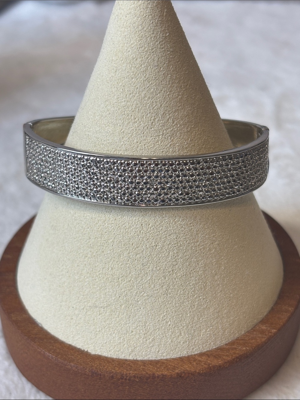 Diamond Accent Silver Tone Bangle 59mm